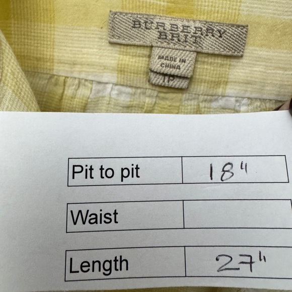 Burberry Plaid Long Sleeve Top Yellow - Picture 11 of 11